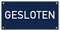 Tekstbord Kunststof Gesloten donkerblauw