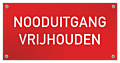 Tekstbord Kunststof Nooduitgang vrijhouden