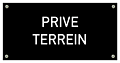 Tekstbord Kunststof Prive terrein zwart