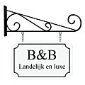 Uithangbord klassiek zwart frame met wit klassiek onderbord 40 x 25 cm