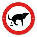 Verbodsbord Hondenpoep honden verboden te poepen 15 cm rond