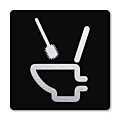 Pictogram WC Schoonmaken zwart 10 x 10 cm