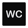 Pictogram WC zwart 10 x 10 cm