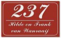 Emaille look naambord 16 x 10 cm rood