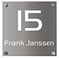 Naambord aluminium gegraveerd 25 x 25 cm