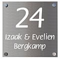 Naambord aluminium gegraveerd 30 x 30 cm