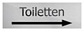 Deurbordje Toiletten + pijl rechts