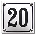 Emaille huisnummerbord wit 10 x 10 cm