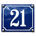 Emaille huisnummerbord blauw gebold 12 x 10 cm voorraad