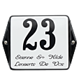 Emaille naambord retro 12 x 12 cm deurbord