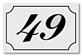 Huisnummerbord klassiek 12 x 8 cm wit