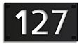 Huisnummerbord zwart 30 x 15 met uitgesneden nummer