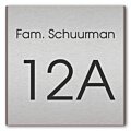 Naambord aluminium design gegraveers 20 x 20 cm