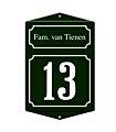 Emaille naambord speciaal met oren 12 x 16 cm