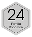Naambord hexagon 20 x 40 cm aluminum rvs-look
