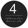 Naambord zwart rond voordeur 30 cm