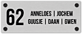 Naambordje aluminum rvs look 30 x 12 cm - model A