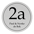 Naambord rond aluminum rvs-look 20 cm