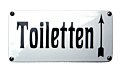Emaille deurbordje Toiletten met pijl naar boven omhoog