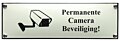 Tekstbord permanente camera beveiliging - 22 x 7 cm emaille - zwart