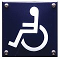 Pictogram rolstoel (miva | invalidentoilet) van Emaille |10 x 10 cm | schroeven | blauw | gebold