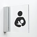 Pictogram Kolfruimte van plexiglas met haakse wandhouder