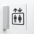Pictogram Lift van plexiglas met haakse wandhouder