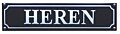 Toiletbord Heren toiletten | Emaille bordje | Blauw | 33 x 8 cm