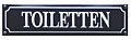 Toiletbord toiletten | Emaille bordje | Blauw | 33 x 8 cm