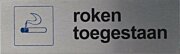 RVS pictogram Roken toegestaan