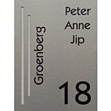 RVS Naambord 2-laags wit 15 x 20 cm