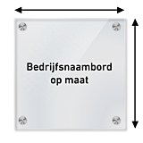 Bedrijfsnaambord plexiglas op maat gemaakt 