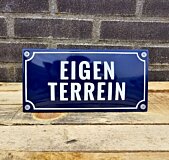 Tekstbord Eigen Terrein-20 x 10 cm | 22 x 16-Emaille