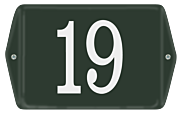 Huisnummerbord emaille met oor 16 x 12 cm
