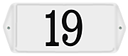 Klassiek huisnummerbord emaille met oor 20 x 10 cm