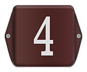 Emaille huisnummer met oor 6 x 6 cm