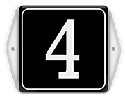 Emaille huisnummerbord met oor en sierkader 10 x 10 cm