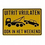 Uitrit vrijlaten ook in het weekend geel