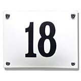 Emaille huisnummerbord gebold 13 x 10 cm | 19 x 16 cm