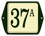 Huisnummerbord emaille oormodel 12 x 12 cm groen creme