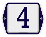 Huisnummer emaille oormodel 6 x 6 cm