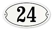 Klassiek huisnummerbord ovaal 16 x 9 cm