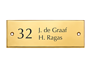 Klassiek messing naamplaatje rechthoek voor voordeur 12 x 4,3 cm