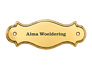 Klassiek messing naamplaatje met afgeronde hoeken voor voordeur 13,4 x 5 cm
