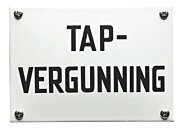 Tekstbord tapvergunning emaille 14 x 10 cm 30 x 20 cm