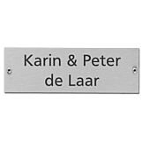rvs naamplaatje 15 x 5 cm met schroeven en gegraveerde tekst