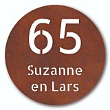 Cortenstaal naambord rond 20 cm