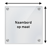 Naambord van plexiglas op maat en zelf ontwerpen