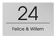 Naambord voordeur van RVS 19 x 12,5 cm met blinde bevestiging