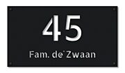 Naambord uitgesneden tekst mat zwart 45 x 25 cm